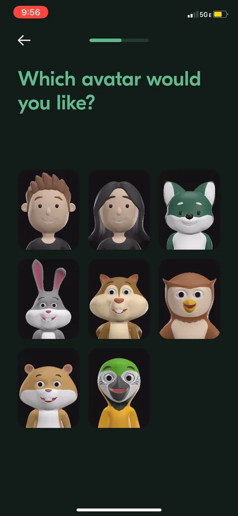Vos onboarding screen 13: Pick an avatar, then customize it
