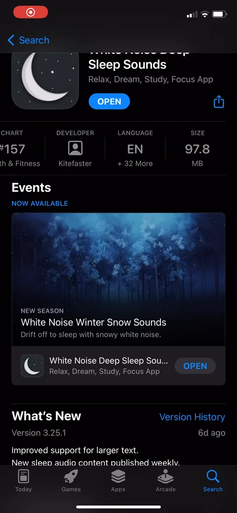 White Noice Deep Sleep Sounds onboarding screen 1