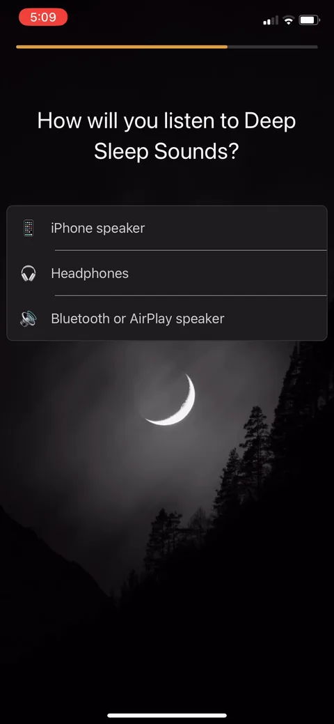 White Noice Deep Sleep Sounds onboarding screen 11