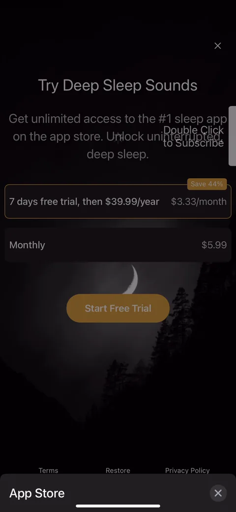 White Noice Deep Sleep Sounds onboarding screen 19