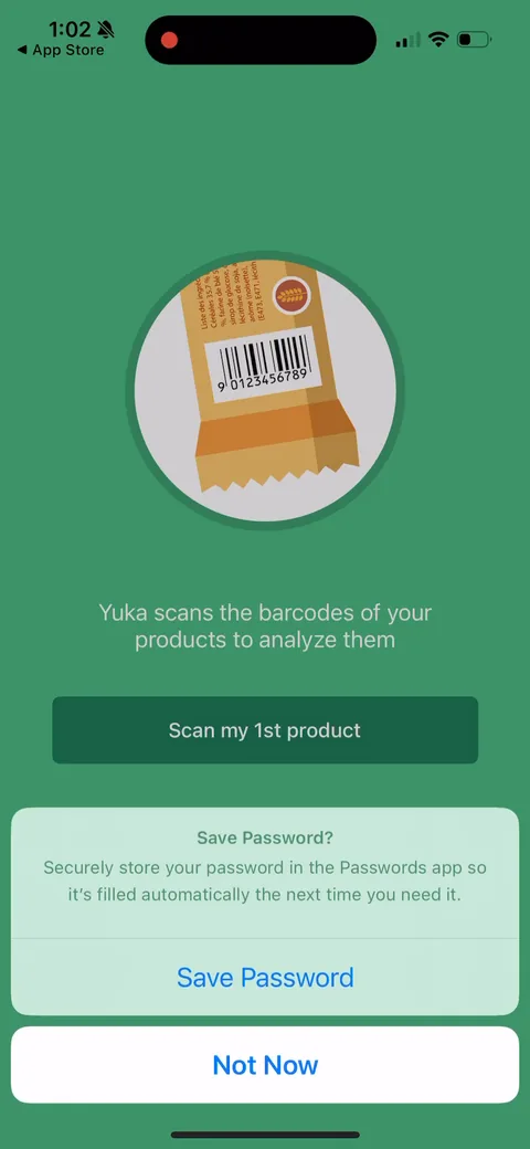Yuka onboarding screen 8