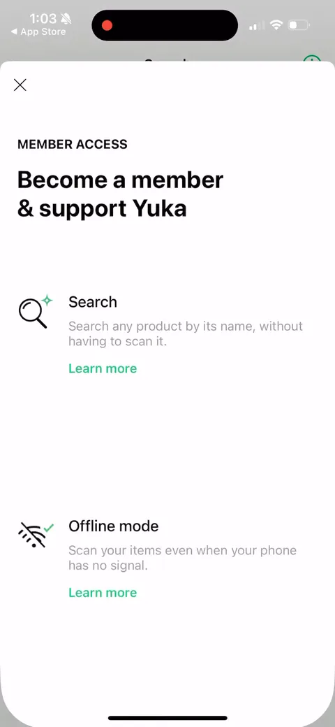 Yuka onboarding screen 41