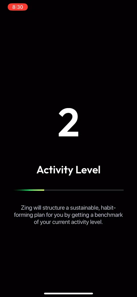 Zing Coach onboarding screen 30