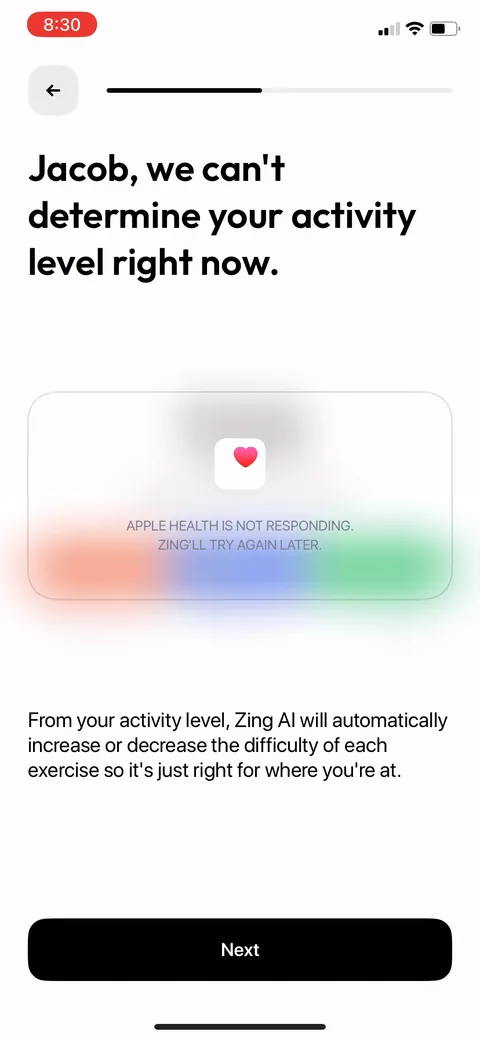 Zing Coach onboarding screen 31