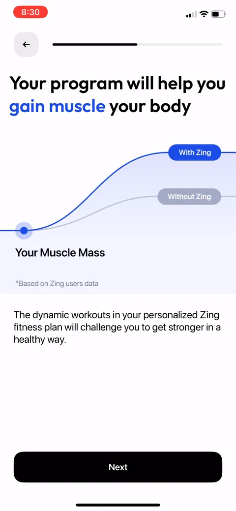 Zing Coach onboarding screen 33