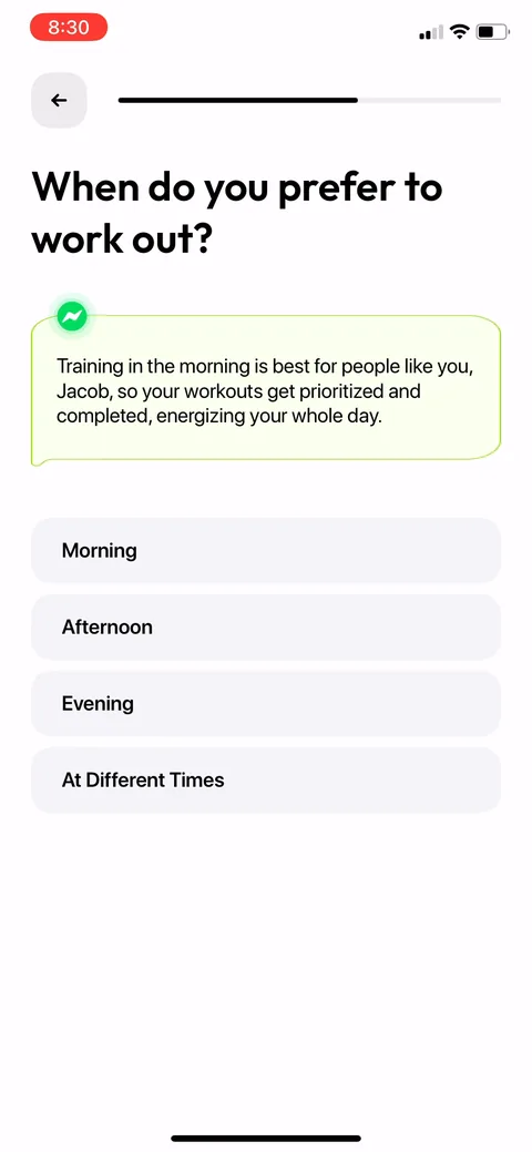 Zing Coach onboarding screen 36