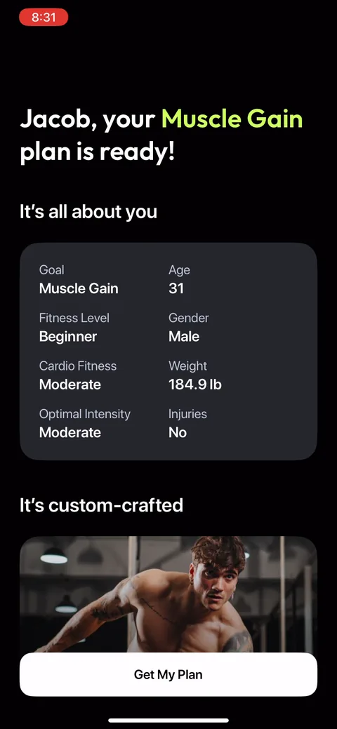 Zing Coach onboarding screen 42: The payoff screen