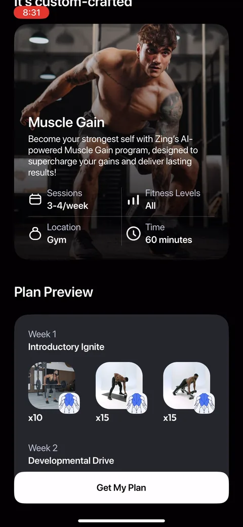 Zing Coach onboarding screen 44