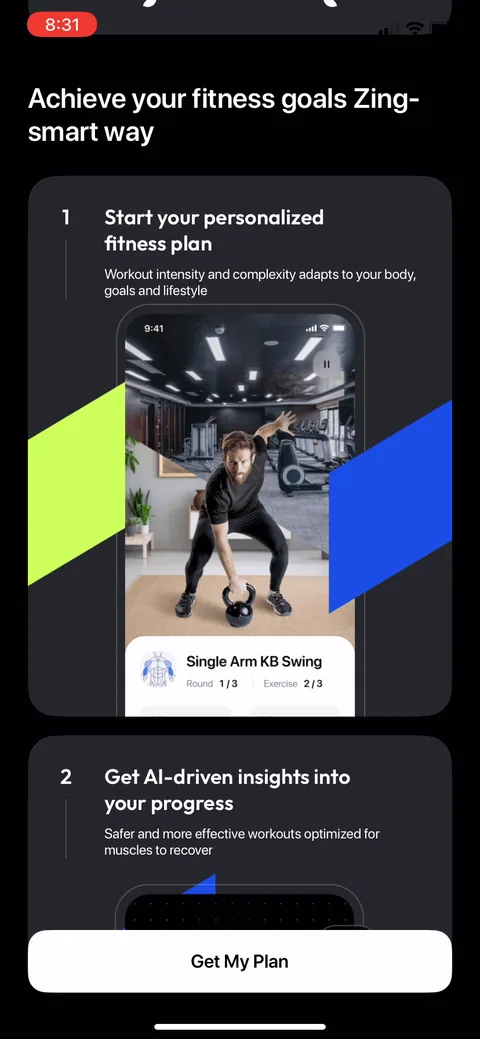 Zing Coach onboarding screen 46