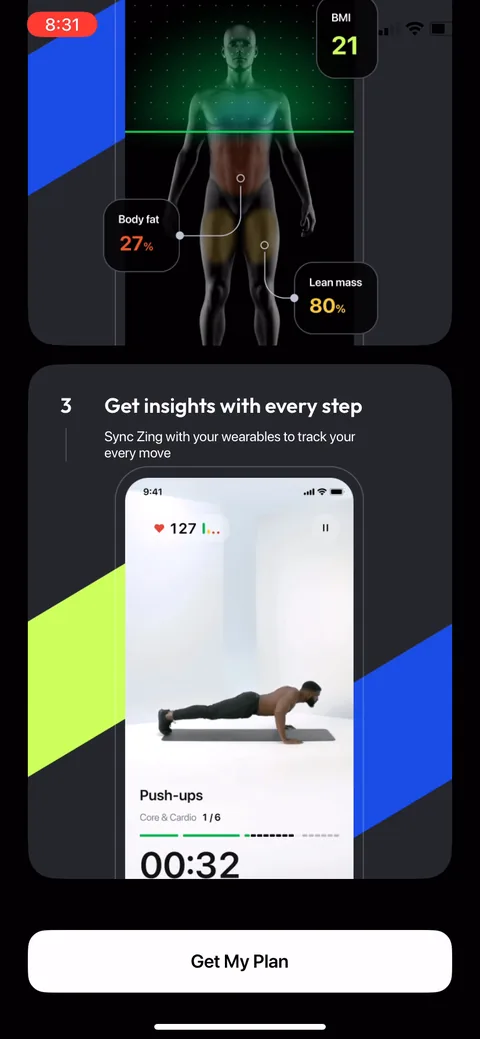 Zing Coach onboarding screen 49