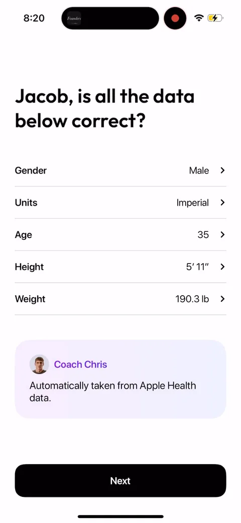 Zing Coach onboarding screen 20