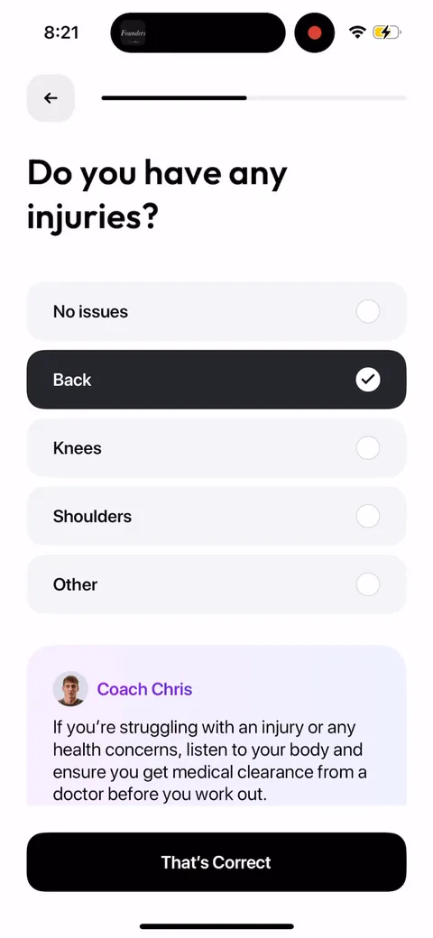 Zing Coach onboarding screen 26