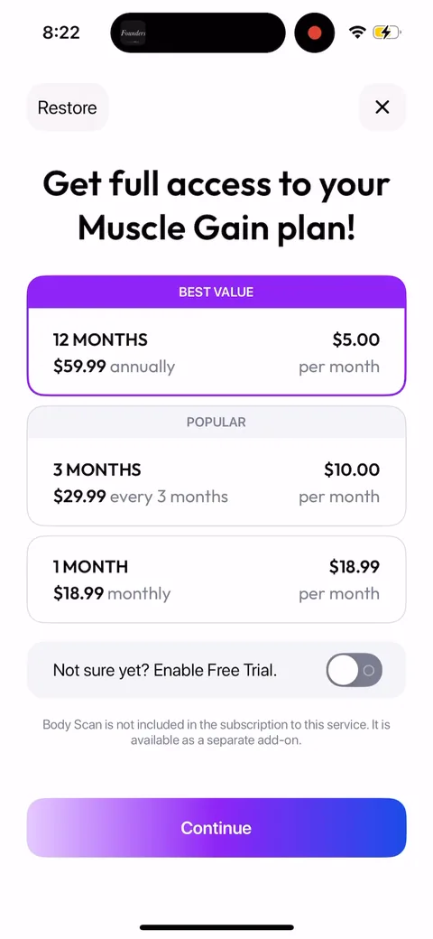 Zing Coach paywall with pricing, onboarding screen 51