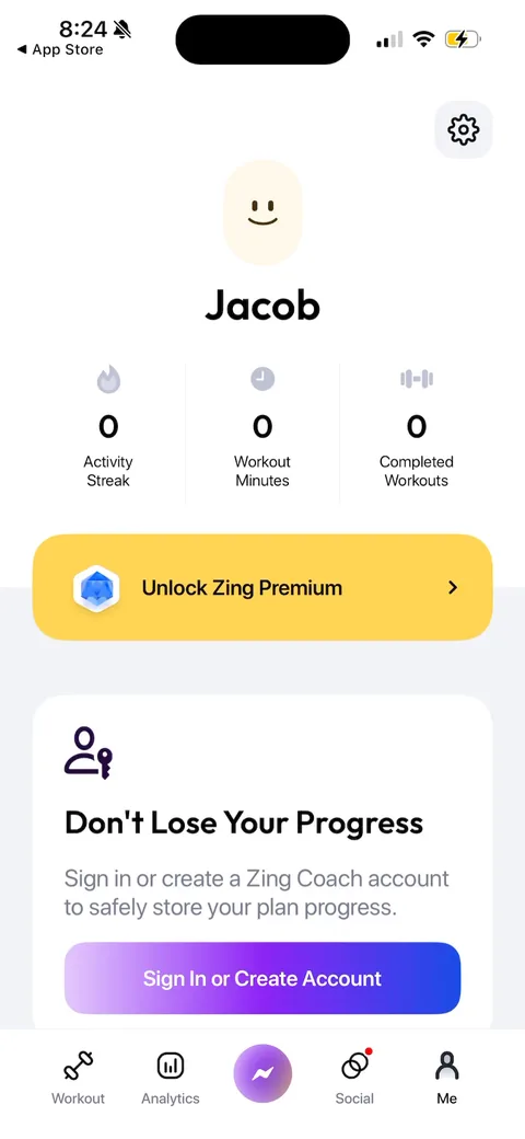 Zing Coach onboarding screen 85