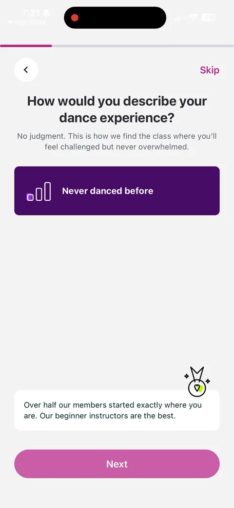 Zumba onboarding screen 11: Pick 